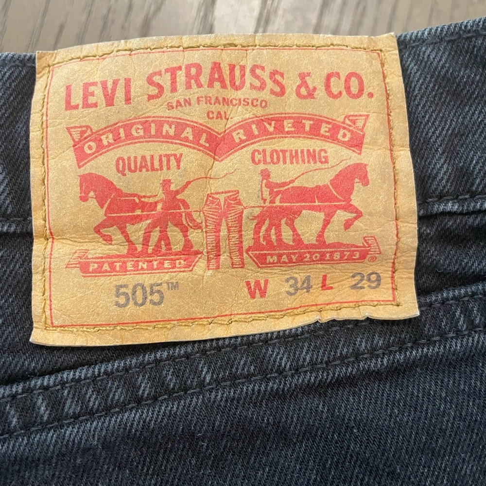 Levi's 505 Men's Black Jeans 34 x 29